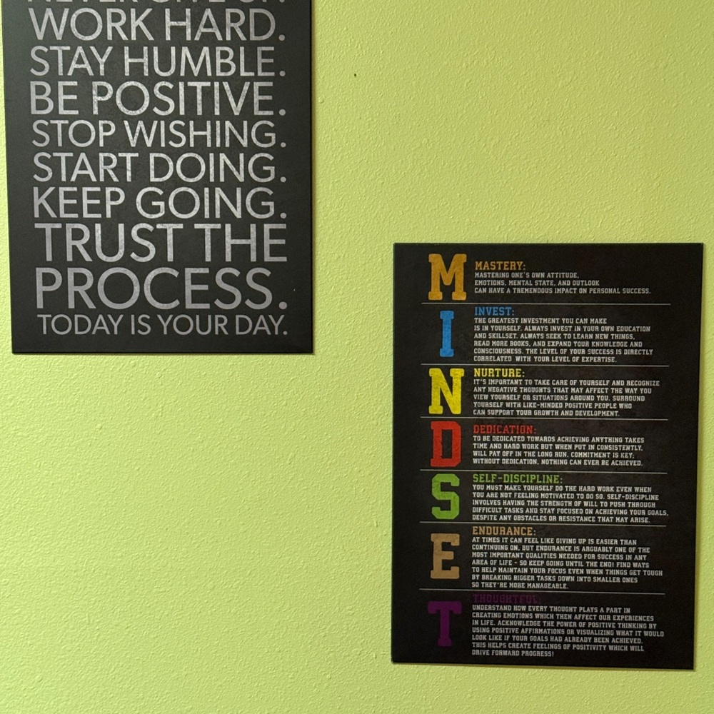 Motivational Wall Art Set Metal